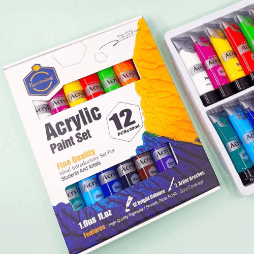 12 Acrylic Paints 30ml Each Tube