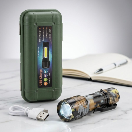 Mini Rechargeable LED Torch Light (Metal)