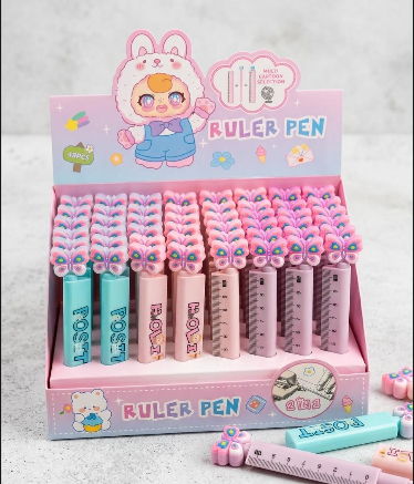Cute Butterfly 2-in-1 Ruler Pen