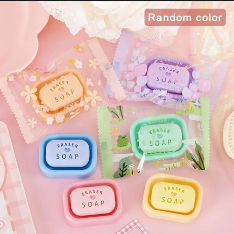 Cute Kawaii Mini Soap Eraser with Soap Dish