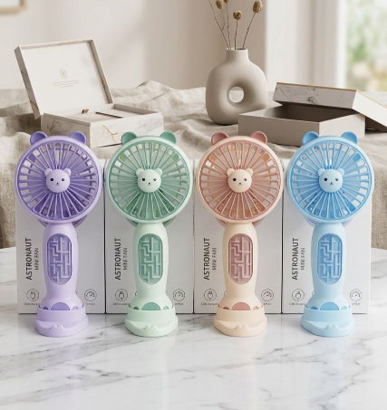 Portable Handheld Fan with Built-in Maze Puzzle Toy & Stand
