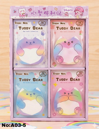 Cute Tubby Bear Shaped Sticky Notes