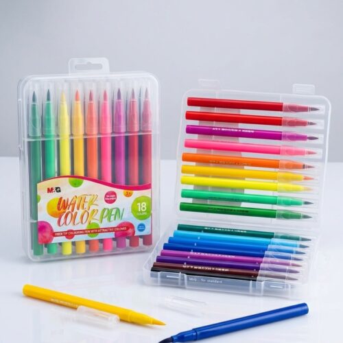 M&G 18 Colors Water Color Pen Set with Clear Case