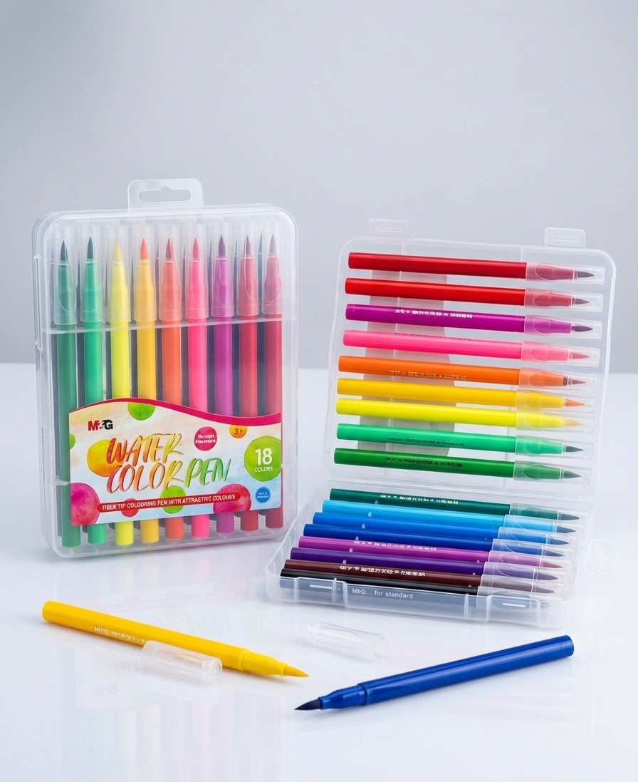 M&G 18 Colors Water Color Pen Set with Clear Case