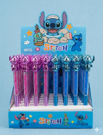 Stitch Theme Gel Pen with Metallic Character Topper