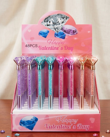 Luxury Big Diamond Glitter Gel Pen with Crystal Beads Barrel