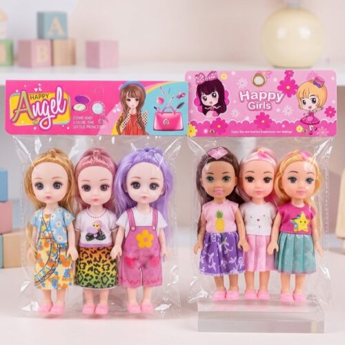 Cute Mini Dolls Set for Girls (Pack of 3)