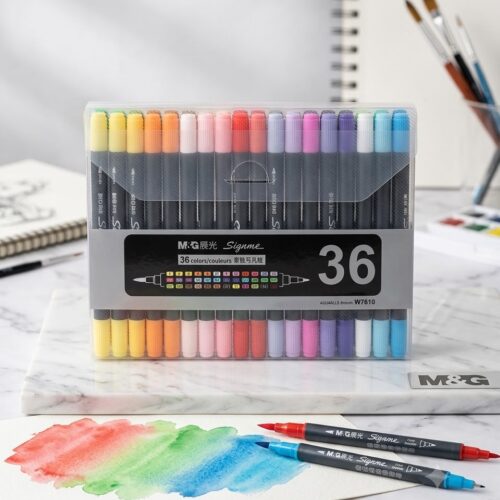M&G 36 Colors Dual Tip Brush Markers Set