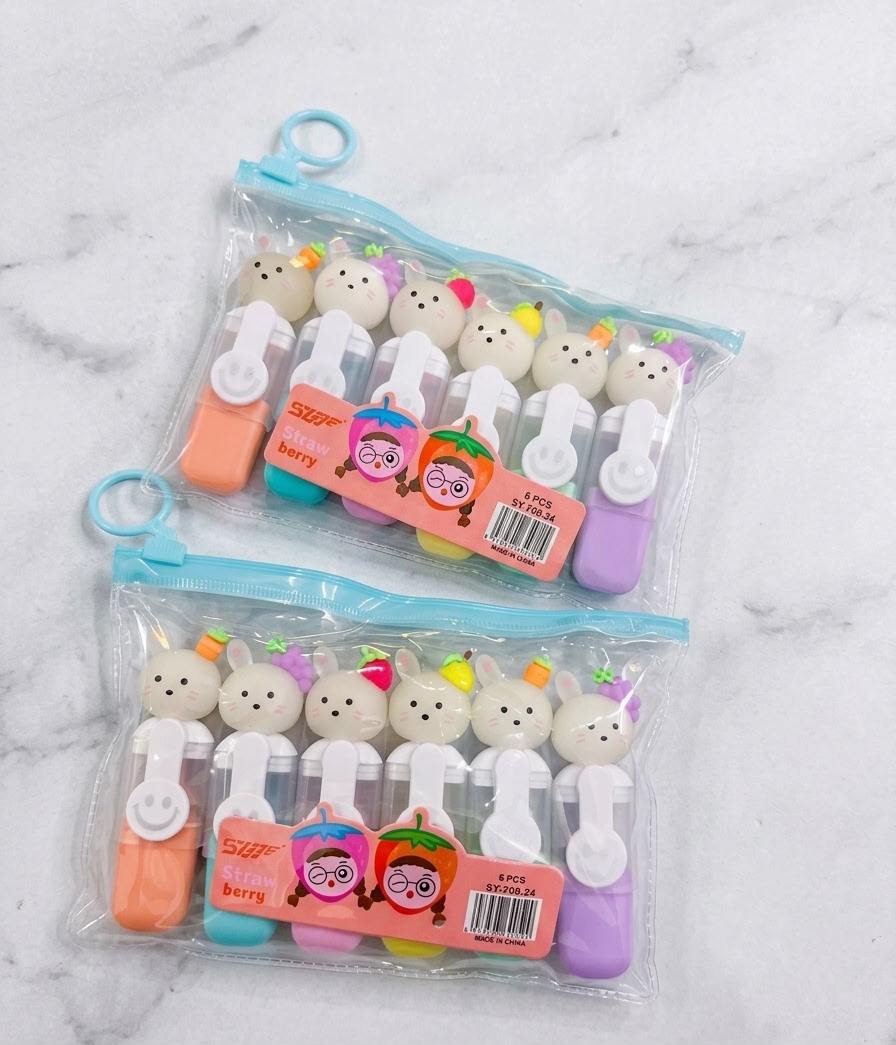Cute Bunny Mini Highlighter Pack of 6
