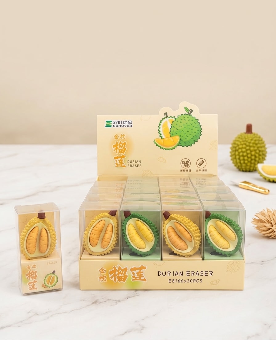 Sonoyea Cute Durian Shape Eraser (1 Piece)