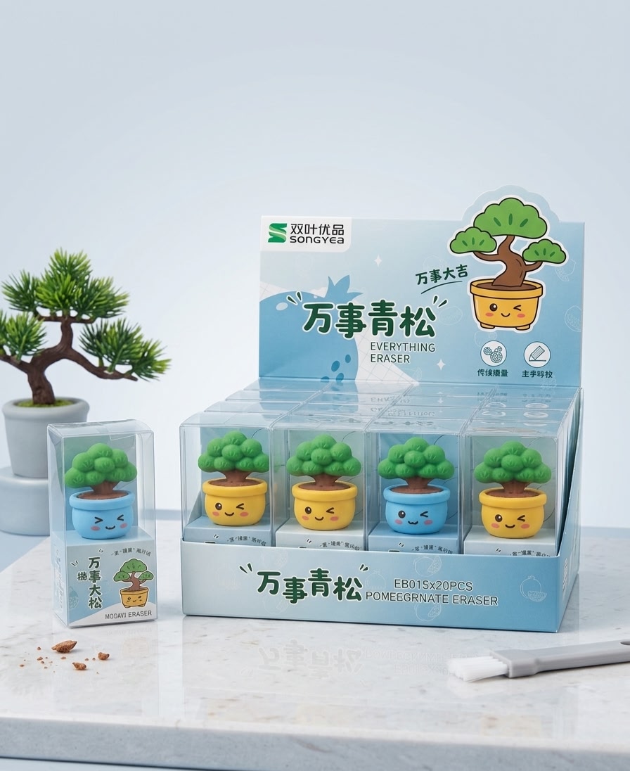 Cute Bonsai Tree Shape Eraser (1 Piece)