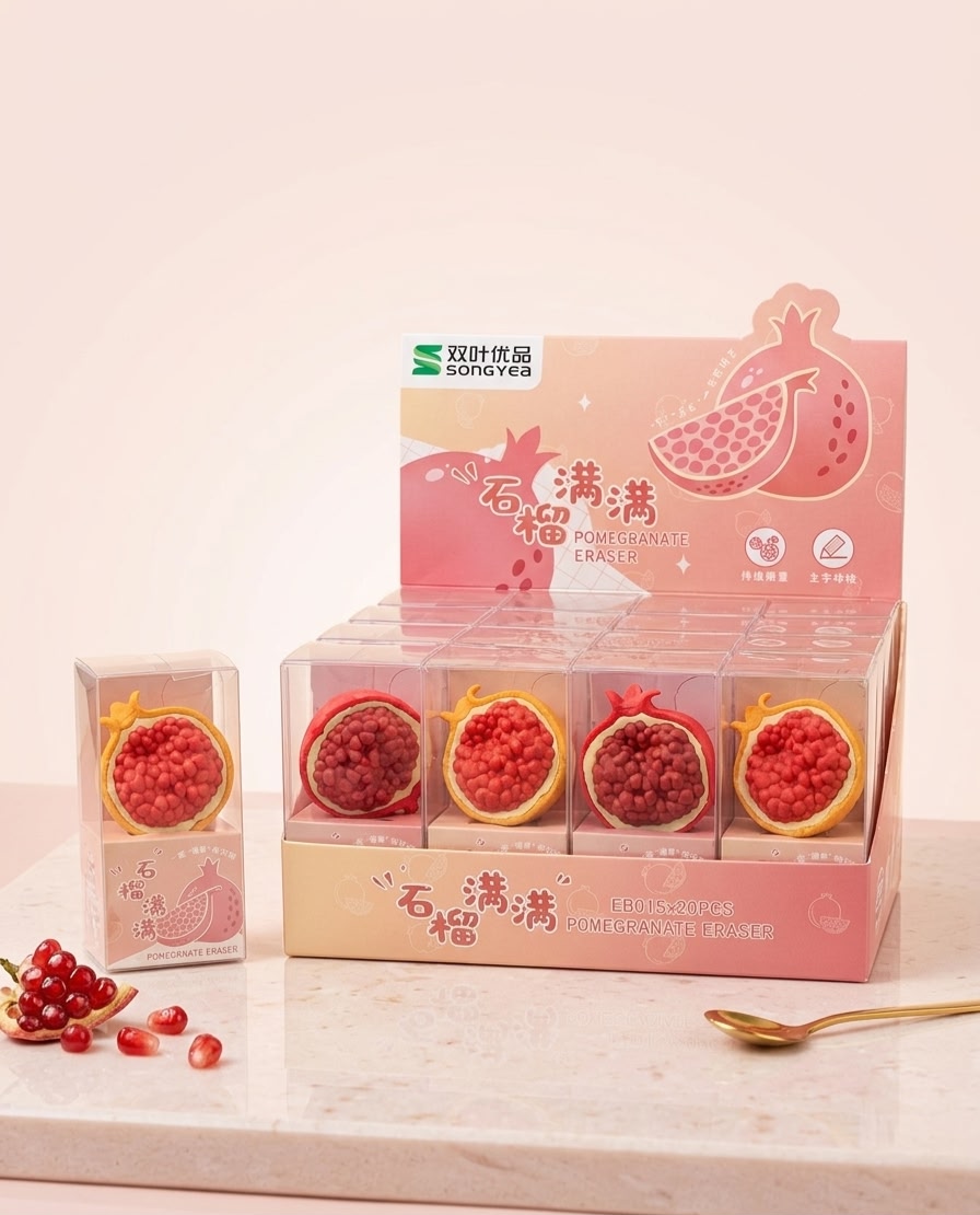 Cute Pomegranate Shape Eraser (1 Piece)