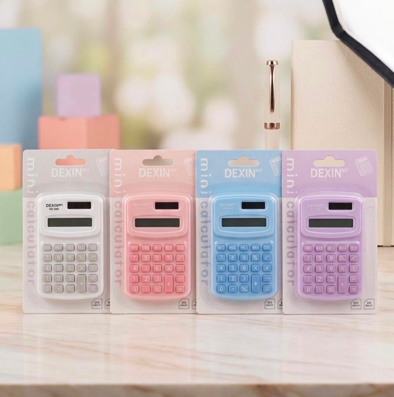 DEXIN Cute Pastel Mini Pocket Calculator