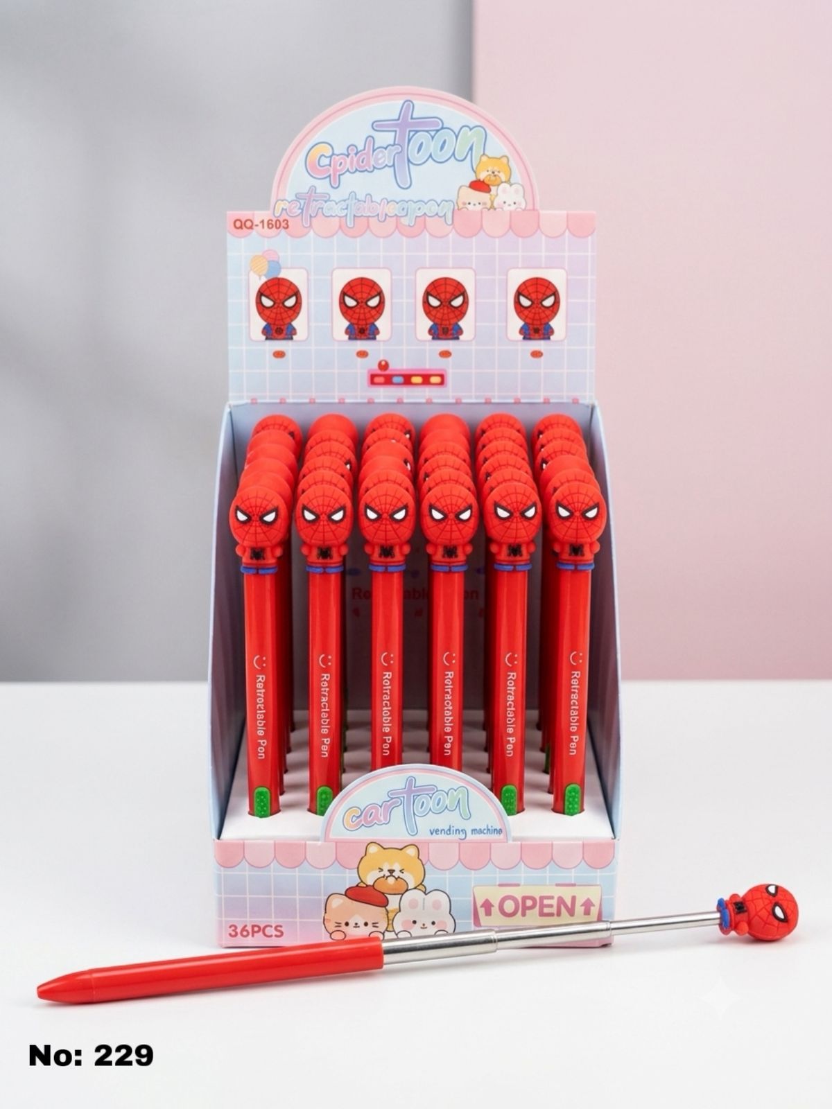 Cool Spider-Man Retractable Extensible Pointer Gel Pen