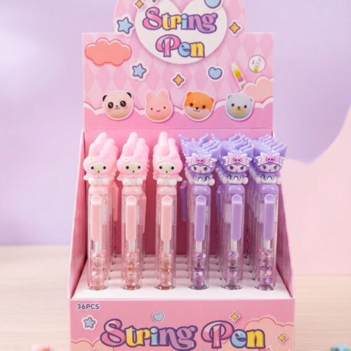 Cute Sanrio Character String Pen with Glitter Balls