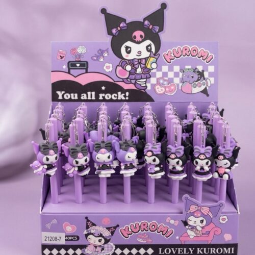 Kuromi Gel Pen with Keychain Hanging Attachment