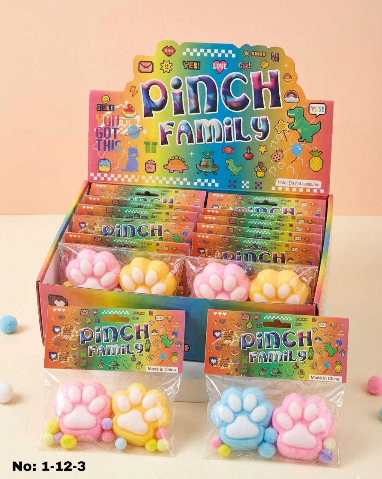 Cute Pinch Family Cat Paw Squishy Twin Pack