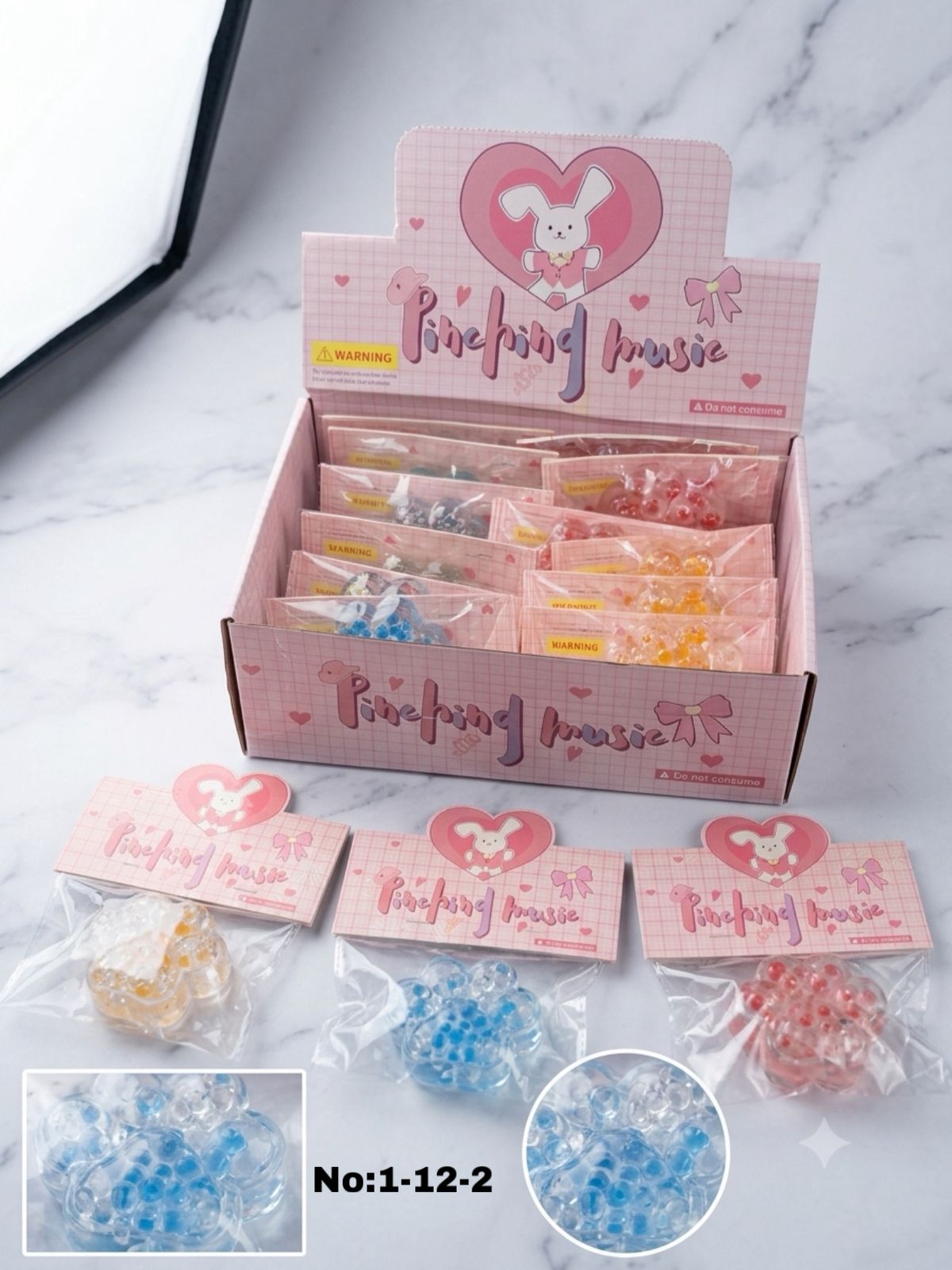 Cute Pinching Music Cat Paw Water Beads Squishy Toy