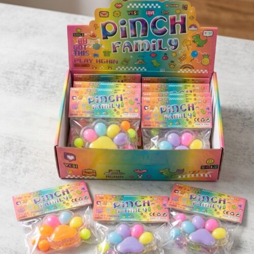 Cute Pinch Family Rainbow Cat Paw Water Beads Squishy Toy