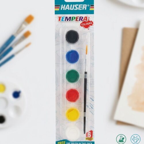 Hauser Tempera Paint Set - 6 with Brush